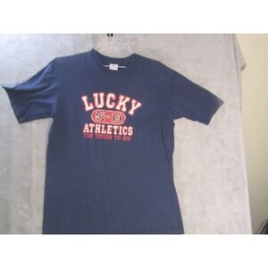 Lucky Brand Athletics Too Tough To Die Graphic T-Shirt Mens Small Navy Blue USA